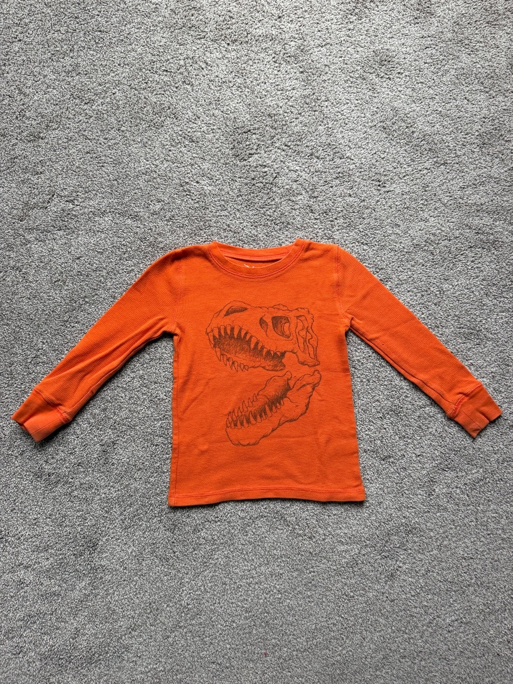 jumping beans Orange Long-Sleeve Tee with Dinosaur Skull Graphic